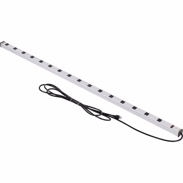 72 16 Outlet Aluminum Power Strip with 15-ft Cord ETL/cETL, Global Industrial, Mfr#: 500892